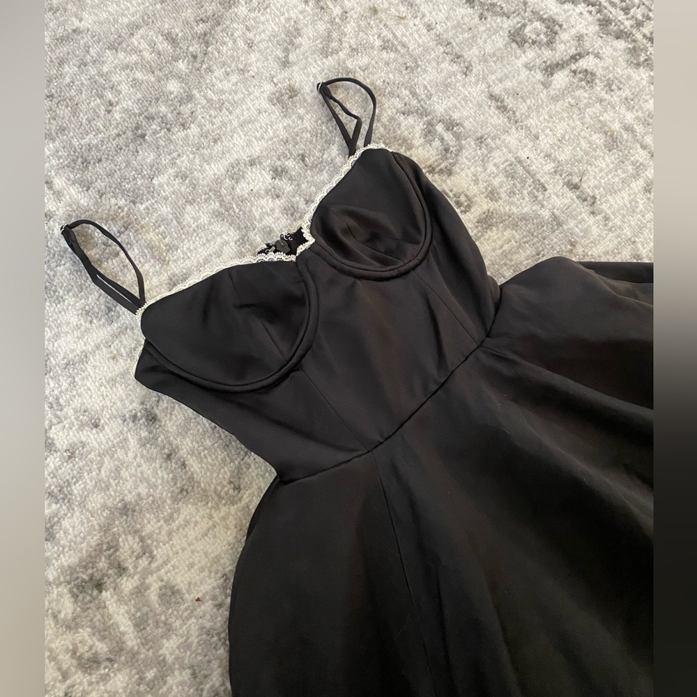 House of CB - Mademoiselle Black Tulle Midi Dress in XS